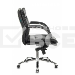 Кресло руководителя Бюрократ T-9927SL-LOW/BLACK черный, кожа, низкая спинка, крестовина хром, фото16