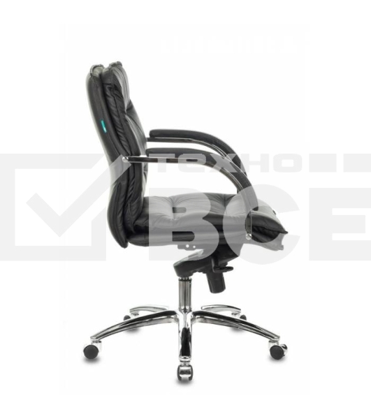 Кресло руководителя Бюрократ T-9927SL-LOW/BLACK черный, кожа, низкая спинка, крестовина хром