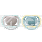 Пустышка Philips Avent ultra air, бежевый/синий, без рисунка, 18 мес+, 2 шт, нейтральная, фото2