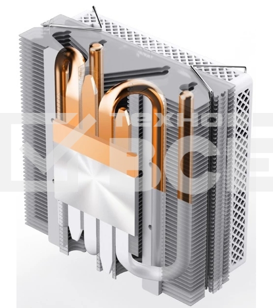 Кулер JONSBO HX4170D White LGA1700/1200/115X/775/AM4 низкопрофильный 45.3мм (36шт/кор, TDP 150W, PWM, 92мм Dynamic Multi-Color LED Fan, 4 тепловые трубки, медная база, 4-pin, белый) Retail