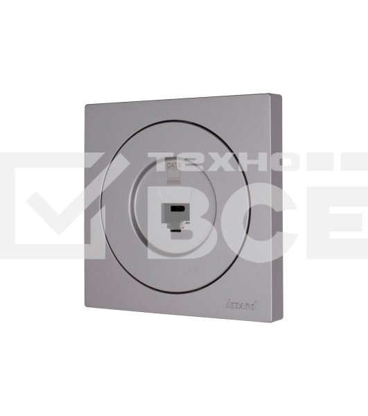 Розетка компьютерная СП OSEN RJ45 кат.6 механизм серый матовый LEZARD 743-7488-140