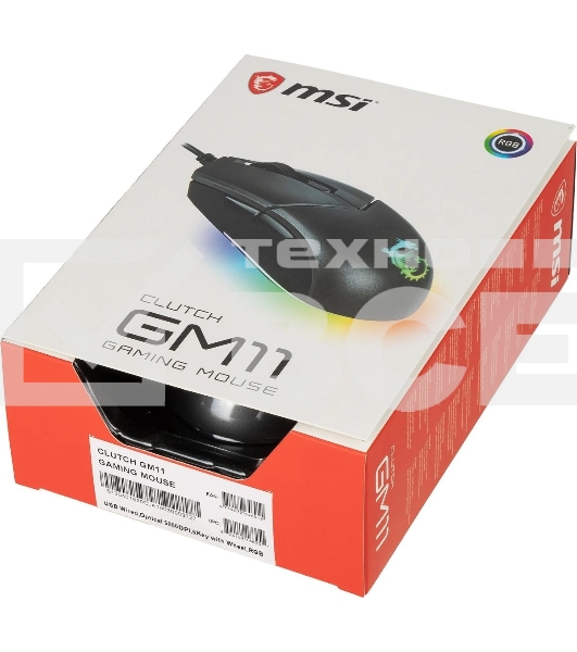 Мышь проводная MSI Clutch GM11 черный, 5000 dpi, USB, кнопки - 6