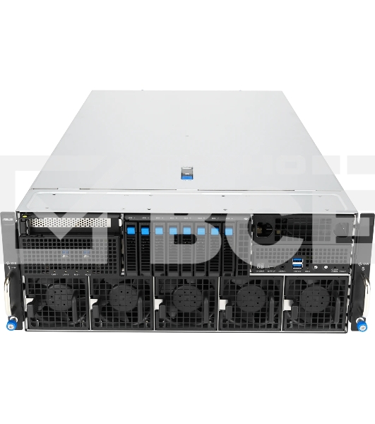 Серверная платформа ASUS ESC8000A-E13P, 4U, 2x SP5 (LGA 6096),24x DDR5 6400, 8x 2.5'' hsb NVME, up to 14x PCIe*, 2x M.2 22110 NVME, 1x 2-port 10Gbe RJ-45 Intel 710 LAN, up to 8 dual-slot GPUs, 3+1 3200W