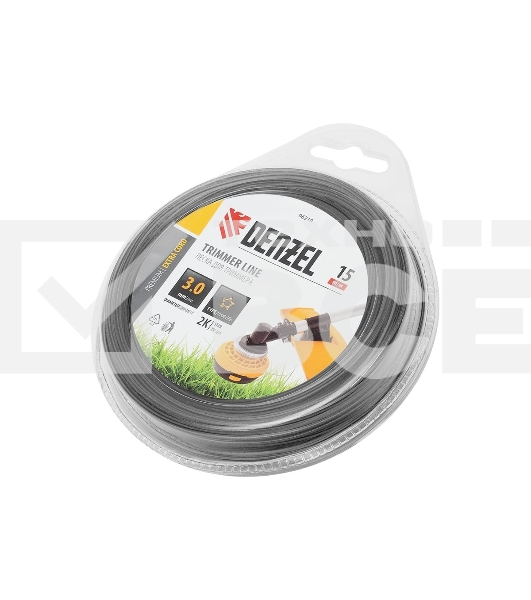 Леска для триммера Denzel двухкомпонентная звезда, 3,0мм х 15м, блистер EXTRA CORD