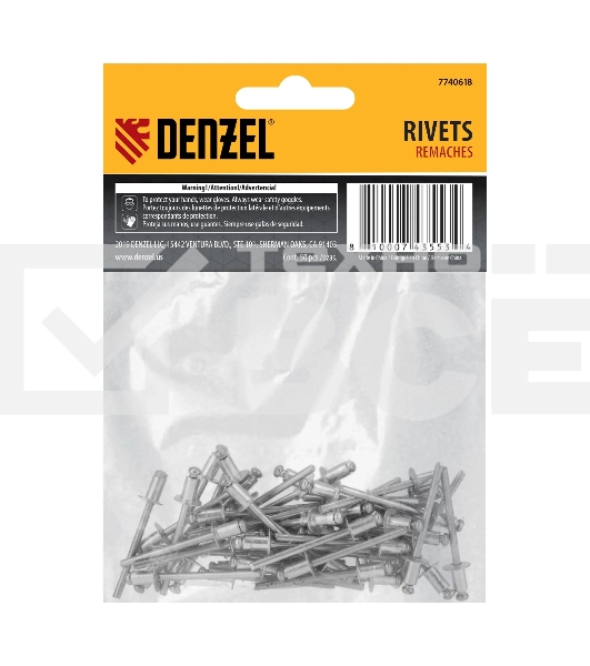Заклепки алюминиевые Denzel, 5/32'-1/4', 4 x 6 мм, 50 шт.