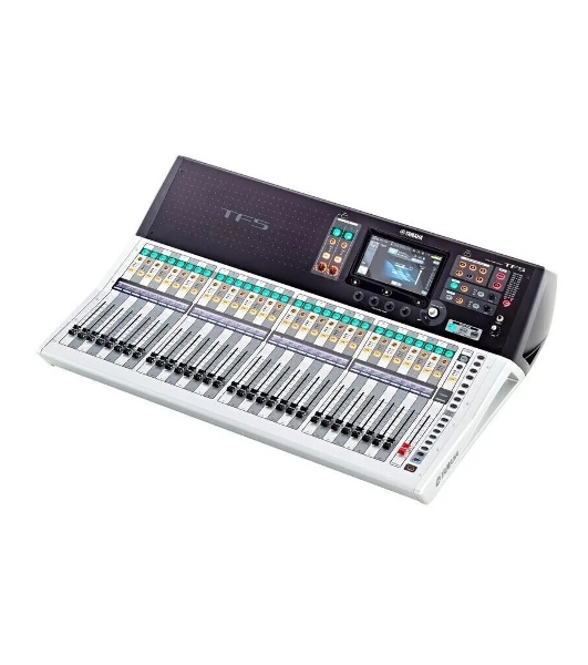 Микшер Yamaha TF5 цифровой, 32 аналоговых XLR/TRS MIC/LINE + 2 аналоговых RCA стерео линейных входа, 16 аналоговых XLR выходов, 33 моторизированных фейдера, 48 входных микшируемых каналов, USB 2.0