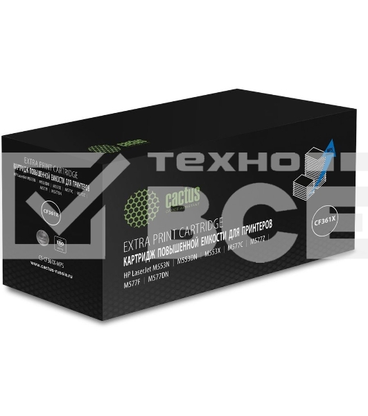 Картридж лазерный Cactus CS-CF361X-MPS, CF361XX голубой (18000 стр.) для HP CLJ M552dn/M553dn/M553N/M553x