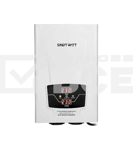 Стабилизатор напряжения для газового котла SMARTWATT AVR BOILER 1500RW (140W - 260W, 1500VA, 1.5 кВт, 50 Гц, розеток - 2