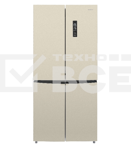 Холодильник Nordfrost RFQ 510 NFH inverter шампань трехкамерный 286/141л морозилка снизу, Side-by-Side