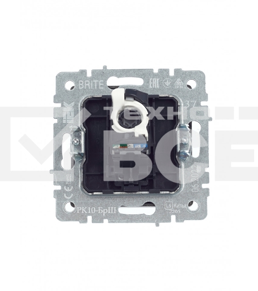 Розетка компьютерная IEK BRITE РК10-БрШ RJ45 кат.5E шампань