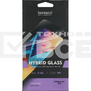 Защитное стекло для экрана BoraSCO Hybrid Glass для ZTE Blade A31 Plus антиблик, 71 х 153 мм, 2.5D, прозрачный