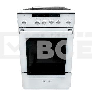 Плита электрическая De Luxe 506004.13ЭС белый, конфорок 4 электрических (стеклокерамика), духовка 60 л, 50 см x 87 см x 60 см
