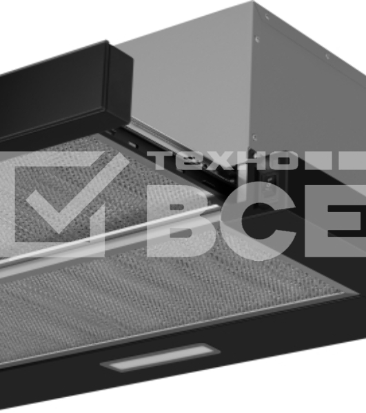 Вытяжка каминная Weissgauff TEL 600 Black Glass черный, 60 см, 600 куб. м/ч, 46 дБ