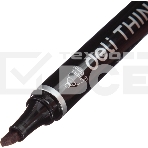 Маркер перманентный Deli Think EU10120, скошенный пишущий наконечник, 2-5мм, черный, фото4