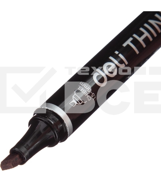 Маркер перманентный Deli Think EU10120, скошенный пишущий наконечник, 2-5мм, черный