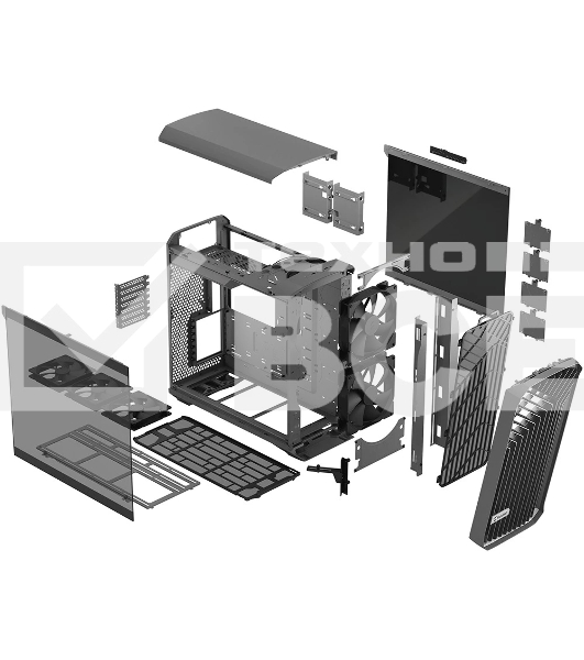 Компьютерный корпус Fractal Design Torrent Gray TG Light Tint/E-ATX, TG, 2x3.5, 4x2.5, 7xPCI, 1xUSB-C, 2xUSB 3.0/2x180мм, 3x140мм fans inc./FD-C-TOR1A-02