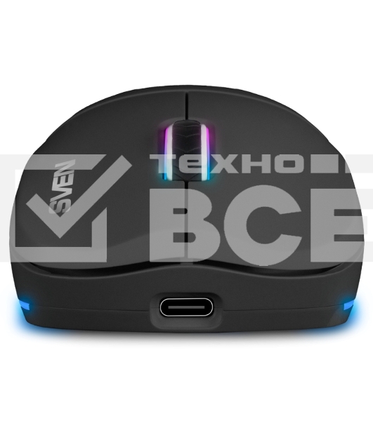 Мышь беспроводная SVEN RX-G980W черная (6+1кл. 50-26000 DPI, ПО, RGB-подсветка, игров. упак)