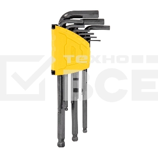 Набор шестигранных ключей с шаром удлиненных Deli DL232209H 9 шт Материал CR-V. Спецификация: 1,5,2,2,5,3,4,5,6,8,10мм, пластиковый держатель