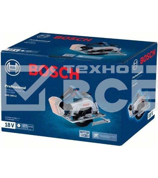 Циркулярная пила (дисковая) Bosch GKS 185-LI без АКБ и ЗУ (ручная)