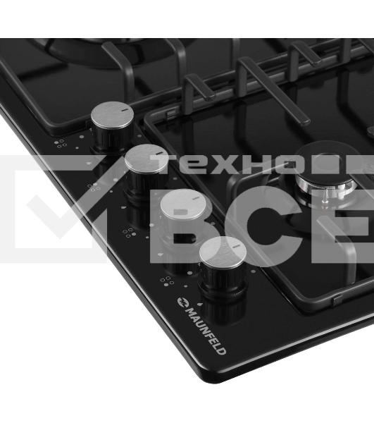 Газовая варочная панель Maunfeld EGHE.64.3STS-EB/G, 4 конфорки, эмалированная сталь, черный