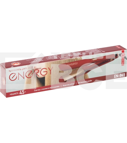 Выпрямитель для волос Energy EN-841 красный/золотистый, 39 мм, 200 °C, 1 режим