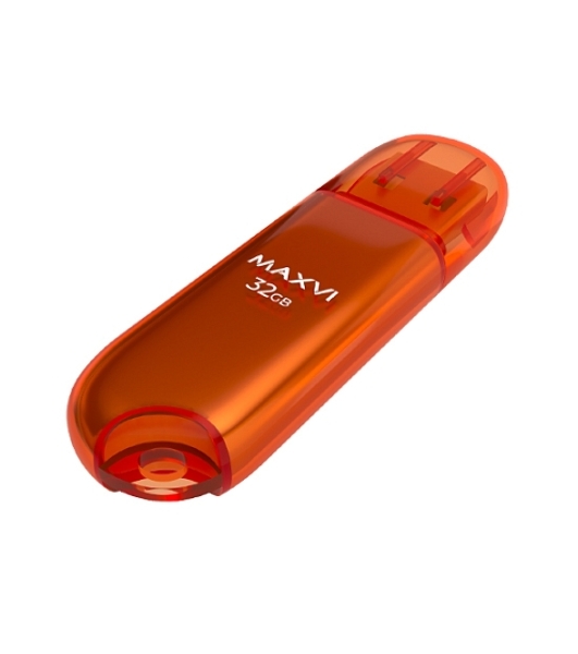 Флешка USB Maxvi P1 orange (FD32GBUSB20C10P1), 32Gb, USB 2.0, R/W 15/5, оранжевый