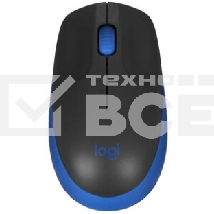 Мышь беспроводная Logitech M190 черный/синий, 1000 dpi, радиоканал, USB, кнопки - 3