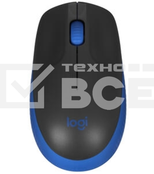 Мышь беспроводная Logitech M190 черный/синий, 1000 dpi, радиоканал, USB, кнопки - 3