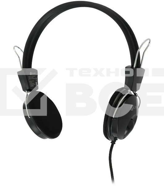 Наушники с микрофоном Оклик HS-M200 черный 1.8м накладные оголовье (1532011)