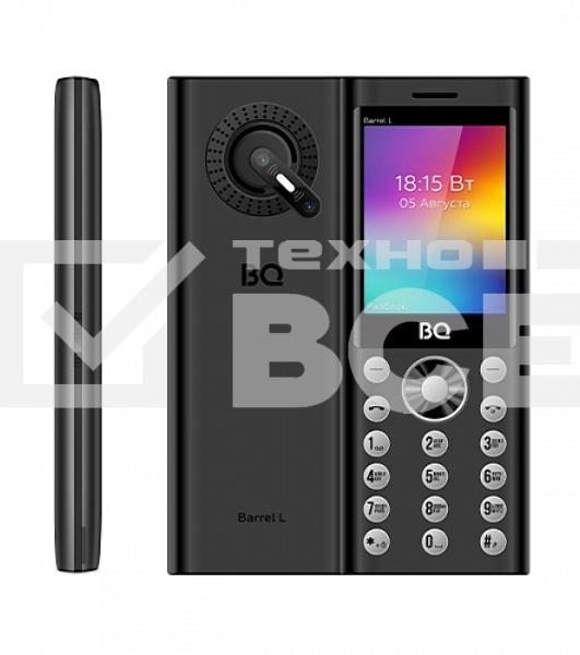 Мобильный телефон BQ 2458 Barrel L черный/серебристый