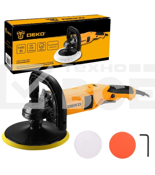 Шлифмашина полировальная сетевая DEKO DKP1400-180, 180мм, 1400 Вт
