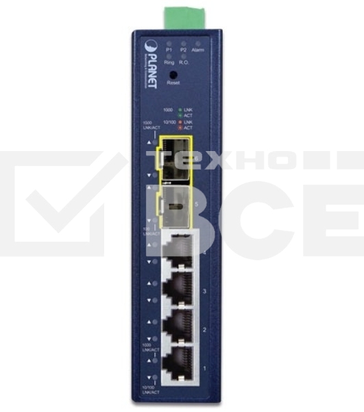 Коммутатор Planet IGS-4215-4T2S IP30 Industrial L2/L4 4-Port 10/100/1000T + 2-Port 100/1000X SFP Managed Switch (-40~75 degrees C, dual redundant power input on 9~48VDC/24VAC terminal block, supports ERPS Ring, CloudViewer app, MQTT and Cybersecurity feat