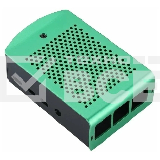 Корпус перфорированный Qumo с доп.креплением, Aluminum Case, Raspberry Pi 4B, green(RS037)