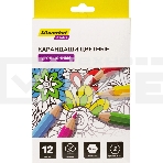 Карандаши цветные Silwerhof Create Jumbo 6мм, шестигранный профиль, дерево, ассорти, 12 цветов, коробка с европодвесом, фото 1