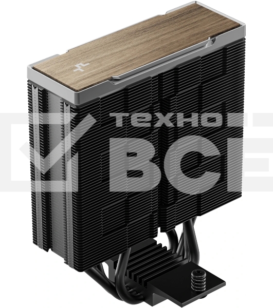 Кулер для процессора DEEPCOOL AK400 G2 LGA1851/1700/1200/115X/AM5/AM4 (12шт/кор, TDP 220W, PWM, Fan 120мм, 4 тепл. Трубки, Wood-grain top cover, черный) RET (R-AK400G2-BKNNMN-GJD)