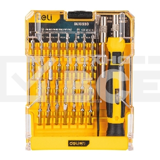Набор прецизионных отвертокDeli DL1033D 33 предмета Материал Cr-V. Пластиковый кейс.