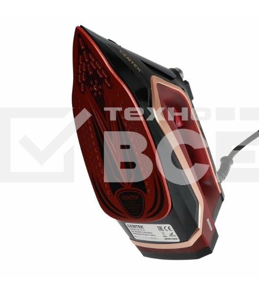 Утюг Centek CT-2313 RED 2600 Вт керамическая подошва, 350мл, паровой удар, самоочистка, капля-стоп