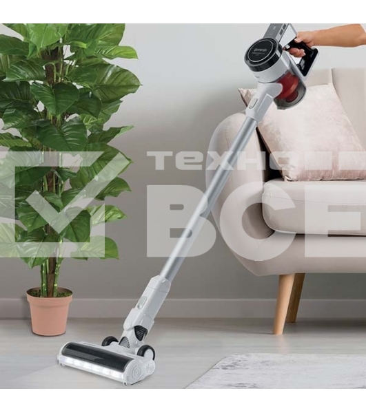 Пылесос вертикальный Gorenje SVC216FMLW белый/черный, питание от аккумулятора, 25 Вт, уборка сухая, пылесборник 0.5 л