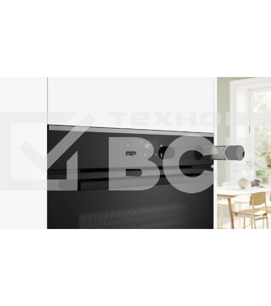 Встраиваемый духовой шкаф Bosch HRG232EB3 Serie 4 с добавлением пара Bosch, Auto Pilot 15, объем 71 л, 8 режимов нагрева, 3D Hotair, Soft move door,телескопические направляющие 1уровень,гидролиз+каталитическая очистка задней стенки,сенсорное управление,черный+профиль из нержавеющей стали