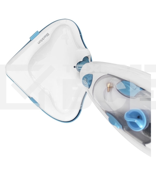 Паровая швабра Blackton Bt SM1114 White-blue, Мощность 1300 Вт, 2 в 1. Вертикальная и компактная, Резервуар для воды 300 мл, Время неприрывной работы до 20 минут, Быстрая и эффективная очистка всех типов полового покрытия: паркет, линолеум, плитка, Уничто