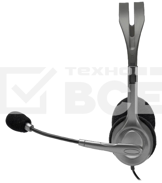 Наушники с микрофоном Logitech Stereo H110 серебристый 1.8м накладные оголовье (981-000459)