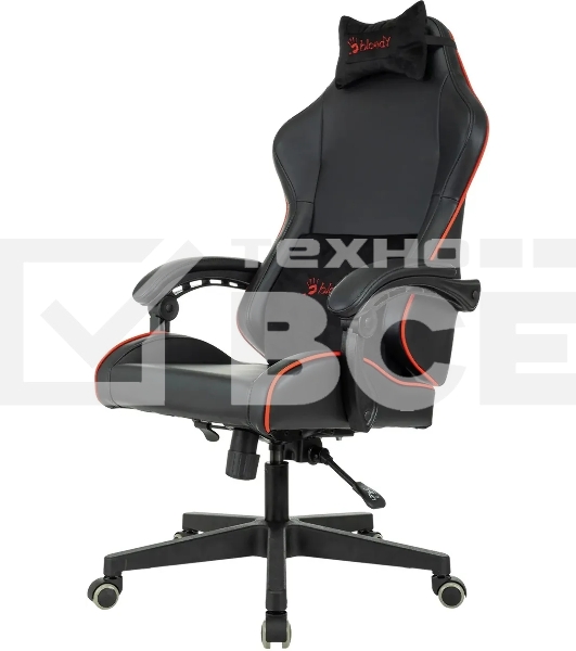 Кресло игровое A4Tech Bloody GC-780 черный, сиденье черный кожзам с подголов. крестов. металл черный, пластик черный