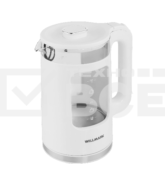 Чайник эл. Willmark WEK-1725W (1.7л, пов. на 360град., LED-подсв.,двустенный корпус,2200Вт,белый)