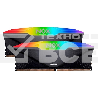 Оперативная память Apacer Nox, DDR4, 32GB (2x16 GB), 3200 MHz, CL16, радиатор, RGB, чёрный