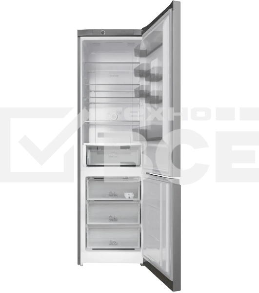 Холодильник Hotpoint HT 6200 S серебристый двухкамерный 240/83л морозилка снизу, No Frost