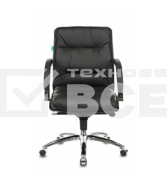 Кресло руководителя Бюрократ T-9927SL-LOW/BLACK черный, кожа, низкая спинка, крестовина хром