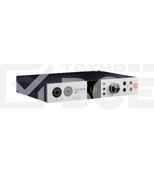 Аудиоинтерфейс Antelope Audio Discrete 4 Pro Synergy Core 24 бит/192 кГц, 14x20, аналоговые входы: 4, линейные выходы: 4, микрофонные предусилители: 4 Discrete Class-A, ADAT I/O (8 входов/8 выходов),S/PDIF I/O (2 входа/2 выхода), Word Clock: 2
