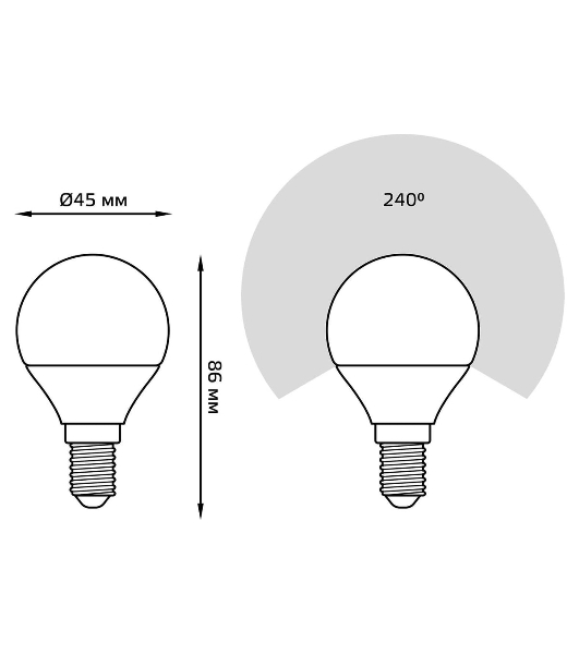 Лампа светодиодная Шар Gauss 7W 590lm 6500К E14 диммируемая LED
