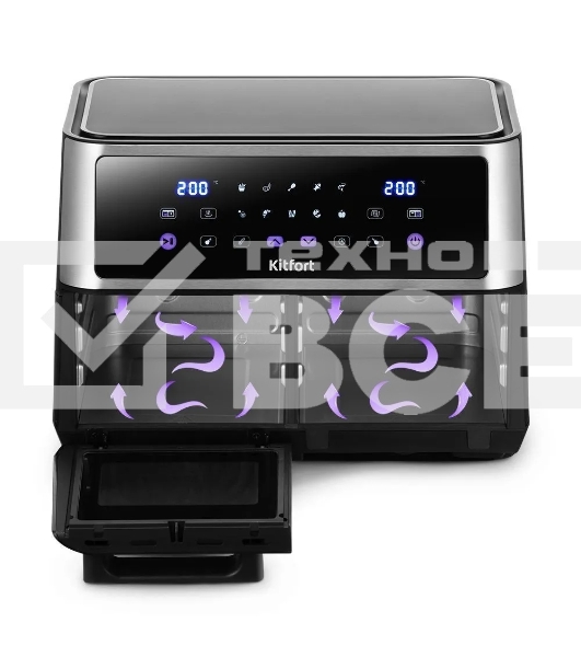 Аэрогриль Kitfort КТ-2256 2850Вт черный/серебристый