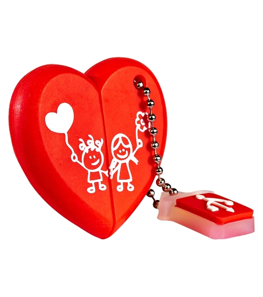 Флешка USB Smartbuy Wild Heart (SB32GbHeart), 32Gb, USB 2,0, R/W 25/15, красное Сердце
